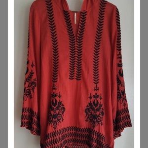 Free People red & black tunic - Large